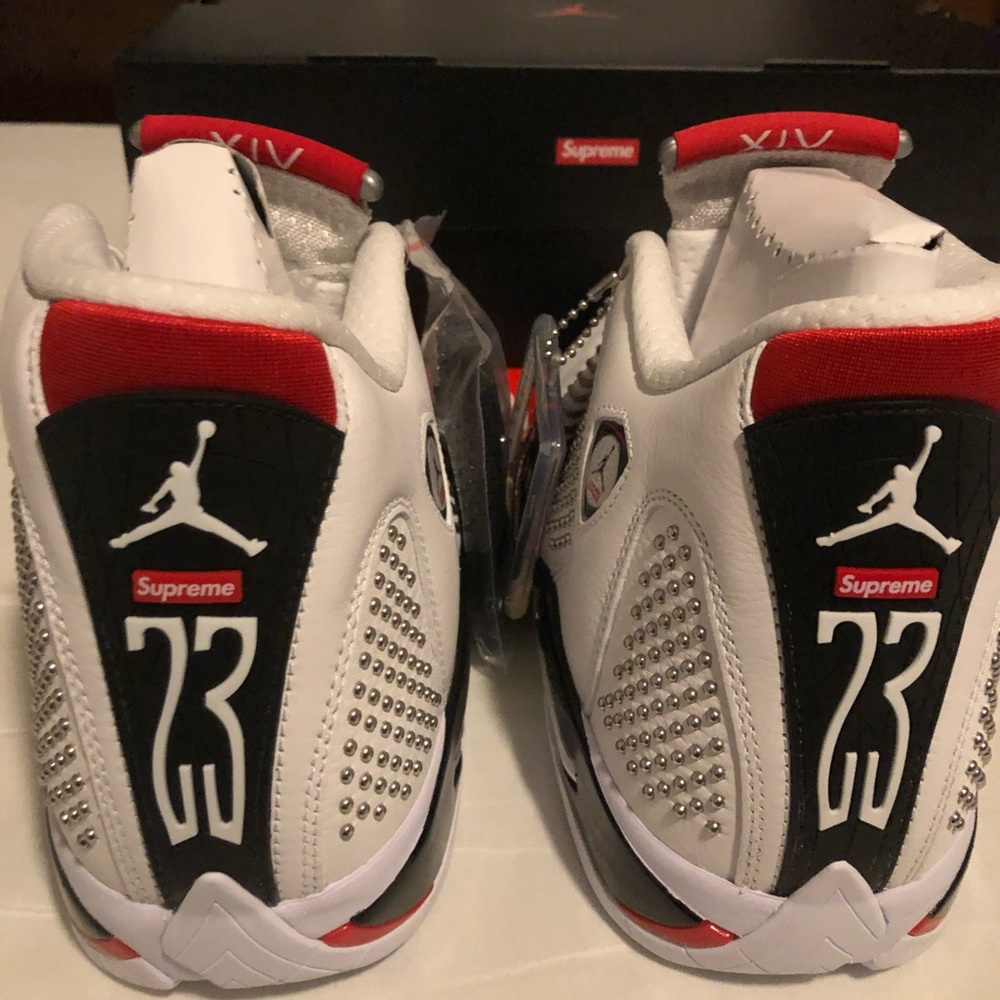 ❌SOLD***JORDAN 14 RETRO SUPREME WHITE🔥🏀🔥🔥🙌 - Picture 2 of 16